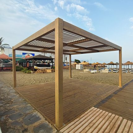 Pérgola Malibu plana para playa